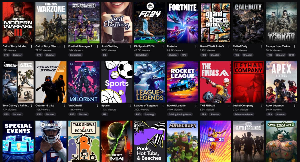 twitch categories